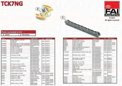 FAI AUTOPARTS tck7ng -  Комплект цепи привода распредвала
